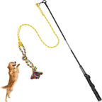 Flirt Pole for Dogs Interactive Chase Toy for Large Medium Small Puppy Dogs | For Chase and Tug of War, Dog Teaser Wand with Lure, Chewing Toy, for Outdoor Exercise & Training,Easy to Use,Carry, Sturdy