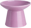 Ceramic Elevated Cat Bowls - 6.2 Inch Extra Wide Raised Cat Food and Water Bowl Set for Indoor Cats, Whisker-Friendly Ceramic Cat Dish for Elder Big Cats & Small Dogs,Dark Purple,1 Pack