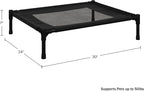 Elevated Dog Bed - 30x24-Inch Portable Pet Bed with Non-Slip Feet - Indoor/Outdoor Dog Cot or Puppy Bed for Pets up to 50lbs by PETMAKER (Black)
