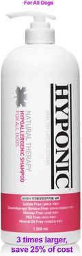 HYPONIC Hypoallergenic Premium Dog Shampoo (All Breeds, 3X's Size, Save 25% 50.7 oz) - Deodorizing, Good Smelling, Sentitive Skin, Detangling