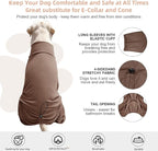 Dog Pyjamas PJS Sweater Clothes and Home Clothing Suitable for Small to Medium Breeds of Dogs, Dog Neutering Suits, Extra-Large Stretch Fabric, Four-Legged Clothes (Thickened Coffee, L)