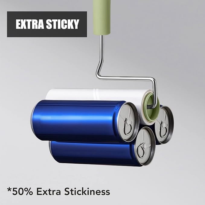 Extra Sticky Large Surface Lint Roller, 6.3''Wide Roller for Pet Hair | Long Handle Lint Remover for Couch, Furniture, Clothes, Dog & Cat Hair Remover (1 Roller + 360 Sheets)