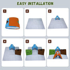 Cat Tunnel Play Mat for Indoor Cats, Felt Interactive Pet Toy with Hidden Ball, Enrichment Activity Rug, Collapsible Cave for Kittens & Small Pets (Colorful)