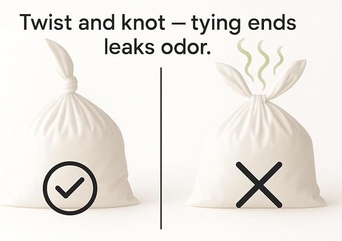 BOS Amazing Odor Sealing Disposable Bags, for Pet Waste (for small dogs) or Any Sanitary Product Disposal - Durable and Unscented[Size: XXS, Color: White] (200 count, Pack of 1) (200 Bags)