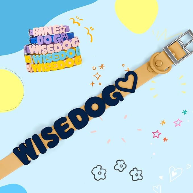 Wisedog Dog Charms for Collar, Navy, 19MM | 30 Pcs, Silicone Letter Charms, Waterproof Alphabet Pet ID, For Dog Cat Collars, DIY Personalized Name Pendant