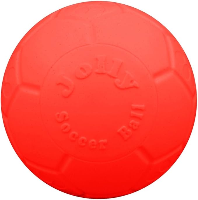 Jolly Pets Medium Soccer Ball Floating-Bouncing Dog Toy, 6 inch Diameter, Apple Green (SB06 GR) | Medium 6 inch durable dog soccer ball for dogs 20 to 60 lbs, won't deflate when punctured, floats for water play, made in USA