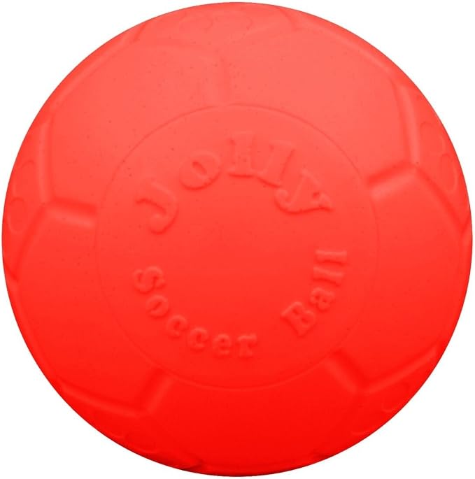 Jolly Pets Large Jolly Soccer Ball Floating-Bouncing Dog Toy; 8" Green Apple | Large 8 inch durable dog soccer ball for dogs 60 to 90 lbs, won't deflate when punctured, floats for water play, made in USA