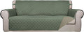 PureFit Reversible Quilted Couch Covers for Dogs Oversized Sofa Cover 78” | Greyish Green/Beige, Water Resistant Couch Protector, Washable Pet Couch Cover with Non Slip and Elastic Straps For Kids