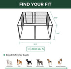 FXW AuraSpace Pro Acrylic & Wire Mesh Indoor Dog Playpen, 32" H, 8 Panels | Clear View, Heavy-duty Metal, Flexible Layouts, Easy Walk-Through, For Small & Medium Dogs, Patented