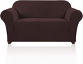 Stretch Loveseat Sofa Cover Slipcover Couch Cover for 2 Cushion Sofa Washable Sofa Cover for Pets Friendly Furniture Protector Covers with Non Slip Bottom(Loveseat, Brown)