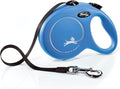 FLEXI® Classic Tape Retractable Dog Leash, Large, 16 ft - Blue | German engineered, original flexi leash, durable quality for dogs up to 110 lbs, tangle-free, walking, reliable brake system