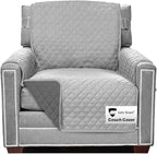 Sofa Shield® Couch Armchair Covers for Dogs, Reversible Furniture Protector with Strap, Stain and Tear Resistant Cushion Cover, 23 inch Seat, Machine Washable Slipcover Pets, Cats, Light Gray Charcoal