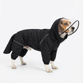 Dog Raincoat for Medium Large Dogs,rain Jacket Coat, Full Leg Coverage Waterproof Rain Suit with Detachable Hood & Tail, Reflective Strips，Labrador Retriever (Black for Boy, X-Small)