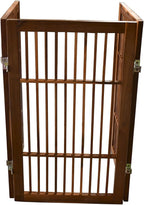 Urnporium Pet Dog Gate Freestanding, Strong Durable Folding Wooden Fence, Portable Acacia Hardwood Safety Barrier for Indoor & Outdoor Use (Brown Pet Gate, 3 Panel 30" Tall)