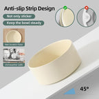 Havniva Raised Cat Bowl, 6.1” Elevated Ceramic Cat Food and Water Bowl Set | Cat Bowls Elevated, Whisker Friendly Cat Bowl, Non-Slip Wood Stand, Food-Grade Ceramic, Wide Opening, Dishwasher Safe