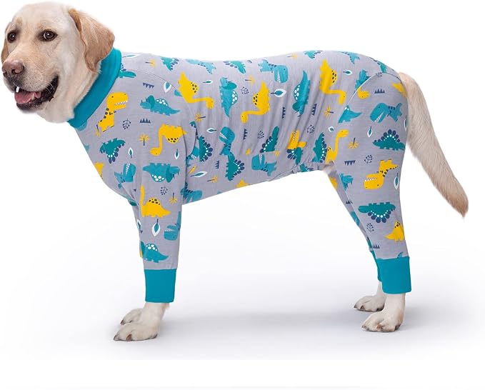 Dog Recovery Suit After Surgery Female Male, Medium Large Dog Neuter Shirt Cone Alternatives Prevent Licking Surgical Onesies (Dinosaur, 7XL)