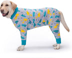 Dog Recovery Suit After Surgery Female Male, Medium Large Dog Neuter Shirt Cone Alternatives Prevent Licking Surgical Onesies (Dinosaur, 3XL)