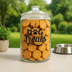 2-Gallon Dog Treat Container Airtight – Large Glass Jar for Countertop, Stylish Dog Treats Container & Dog Cookie Jar, Perfect Dachshund Accessories & Dog Treat Storage