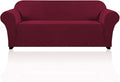 Stretch Sofa Cover Slipcover Couch Covers for 3 Cushion Couch Furniture Protector Sofa Covers with Non Slip Elastic Bottom Dogs Pet Friendly Fitted(Sofa, Burgundy)