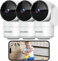 Indoor Security Cameras, Alexa Camera for Baby/Elderly/Pet Monitoring | AI Smart Detection & Alarm, 2-Way Audio, Night Vision, 2.4G WiFi App Control, Cloud & SD Card Storage, 3 Pack