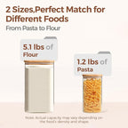 ComSaf Glass Storage Containers with Bamboo Lids 1.6/4.6 Qt 2 Pack | Pantry Organization, Flour Sugar Coffee Beans, Pasta Cereal Dry Food, Large Capacity, Cabinet Organization, Food Storage Jar