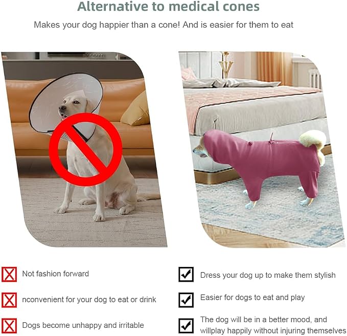 Dog Pajamas for Large Dogs,Extra Large Stretch, Suitable for Adult, Medium-Sized Dogs, Large Pet Jumpsuit Four-Legged Dog Clothes, Pet Clothing. (Red Color, 2XL)