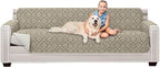 Sofa Shield® Couch Slip Covers for Dogs, Reversible Furniture Protector with Strap, Stain and Tear Resistant Cushion Cover, 88 inch Seat, Machine Washable Slipcover Pets, Cats, Damask Latte Ivory
