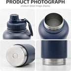 3 in 1 Insulated Stainless Steel Dog & Human Water Bottle | Leakproof Travel Dispenser with 2 Detachable 8.5 oz Bowl, 24H Cold/12H Hot, Carrying Case for Walking, Hiking,Camping & Outdoor Travel