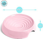 CatGuru Cat Bowls, Whisker Friendly Food Bowl for Indoor Cats, Reliefs Whisker Fatigue, Wide Kitten Dish, Non Slip Pet Dishes, Shallow Pet Plates (Pink, (Pack of 2))