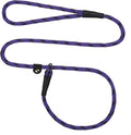 Mendota Pet Slip Leash - Dog Lead and Collar Combo - Made in The USA - Black Ice Purple, 3/8 in x 6 ft - for Small/Medium Breeds