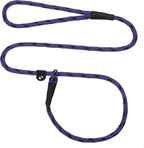 Mendota Pet Slip Leash - Dog Lead and Collar Combo - Made in The USA - Black Ice Purple, 1/2 in x 6 ft - for Large Breeds