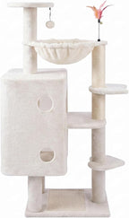 HUITREE 45in Cat Tree Tower with Big Condo for Indoor Cats,Cat Tower with Scratching Post,Scratching Board and Cat Toys,Multi-Level,Small Space,Transformer Cat Tree (338B)