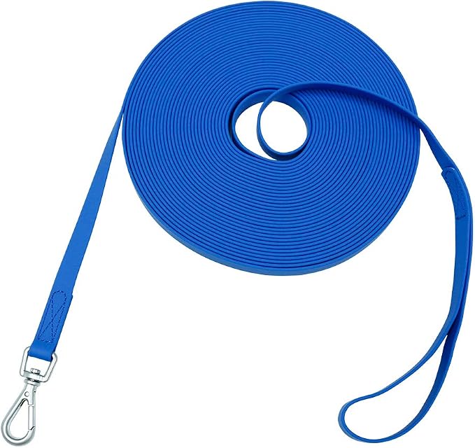 Waterproof Dog Training Leash 50FT 30FT 15FT 10FT 5FT Heavy Duty Recall Long Lead for Large Medium Small Dogs (10FT, Blue)