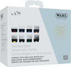 Wahl Pro Animal Stainless Steel Attachment Guide Comb Set for Detachable Blade Clippers - KMC+, KM10+, KM2+, KM Velocity, Supera, Inspire, Thick-Curly - Pet, Dog, Cat, & Horse Grooming - Multicolor 1