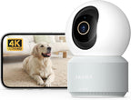 Anona Pano 4K UHD Indoor Camera, Pet/Dog/Baby Security Camera with Phone App, 360° Pan-Tilt, 2.4G/5G Dual-Band Wi-Fi 6, Auto-Tracking, Person/Pet/Baby Crying Detection, Privacy Mode, Two-Way Audio