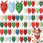 Preboun 50 Pcs Chriastmas Paw Print Dog Bandanas Bulk, Xmas Party by Preboun