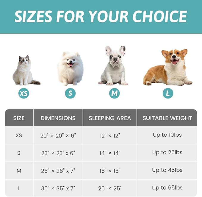 COZY KISS Hooded Blanket Cat Bed – 20"x20" Round Fluffy Donut Cuddler for Cats & Toy Dogs, Anti-Anxiety Faux Fur Pet Bed, Machine Washable with Non-Slip Bottom, Grey