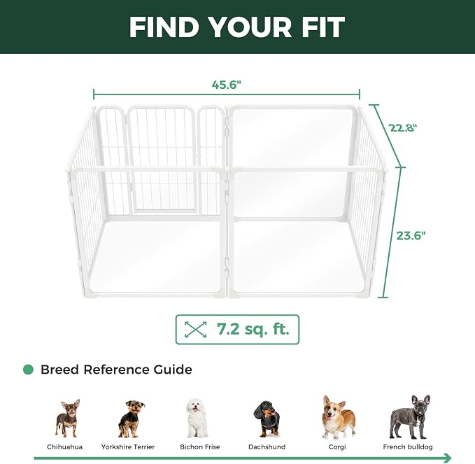 FXW AuraSpace Pro Acrylic & Wire Mesh Indoor Dog Playpen, 24" H, 6 Panels | Clear View, Heavy-duty Metal, Flexible Layouts, Easy Walk-Through, For Puppies & Small Dogs, Patented