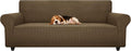 ZNSAYOTX Stretch Oversized Couch Cover Universal Sofa Covers for Living Room Dogs Pet Furniture Protector Spandex Extra Large Sofa Slipcovers with Anti Slip Foam Sticks (Brown, XL Sofa)