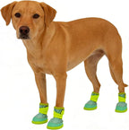 Anti Slip Dog Shoes Paw Protectors for Hardwood Floors,Breathable Puppy Boots with Adjustable Straps for Hot Pavement Beach_1#(Green)