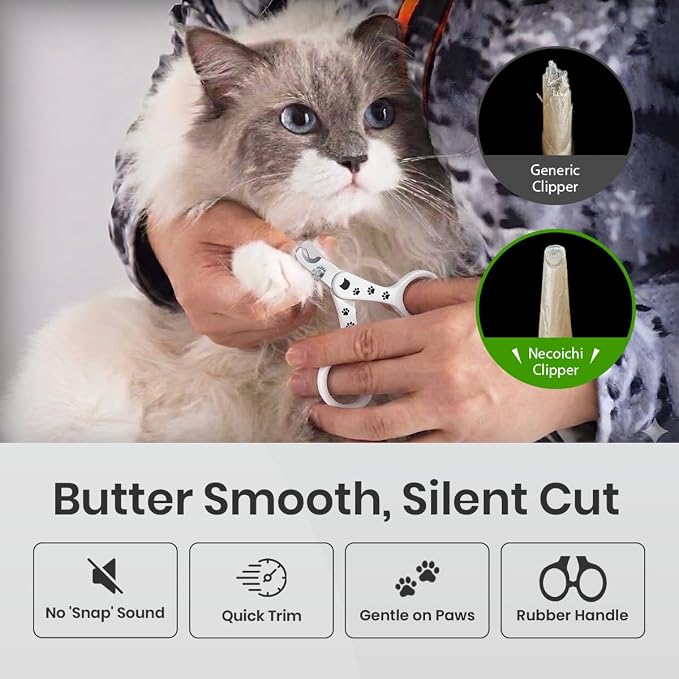 Necoichi Purrcision Stainless Steel Cat Nail Clipper, Made in Japan (White)