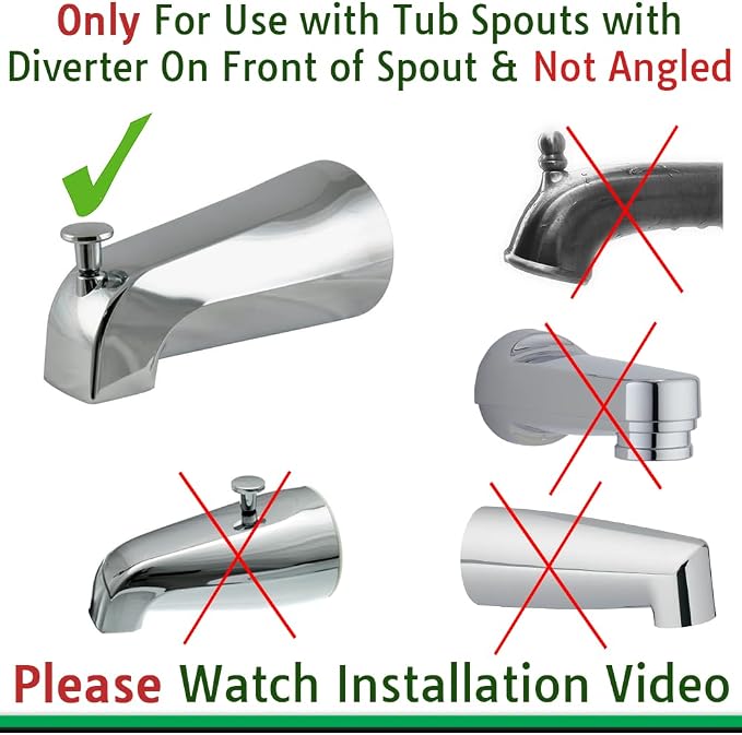 Wondurdog Bathtub Spout and Garden Hose Attachment Dog Wash Kit w/Splash Shield and Rubber Scrubbing Teeth. Tub Spouts with Front Pull Up Diverter Only. Pet Grooming for Long and Short Hair.