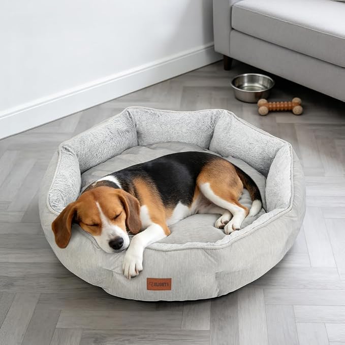 Small Dog Bed for Small Dogs, Cat Bed for Indoor Cats, Cooling Pet Bed for Puppy, Reversible Design with Cool-Touch Summer Side, Machine Washable with Non-Slip Bottom 25 Inch