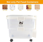 Rolling Dog Food Storage Container 20lb,Airtight Pet Food Container,Plastic Dog Food Bin with Pet Food Scoop,Dry Dog Cat Food Storage,Height Adjustable