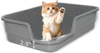 Extra Large Litter Box with Low Entry,Jumbo Cat Litter Box for Kitty and Senior Cats,Cat Box for Indoor Cats,Open Top Corner Litter Pan,Easy to Clean,23.6" L x 15.7" W x 5.9" H (Grey)