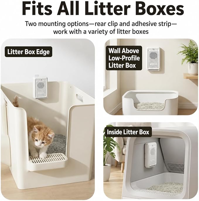 3-Pack Replacement Odor Module for Cat Litter Deodorizer, 21-Day Plant-Based Refill Pods, Compatible with Motion Sensor Litter Box Freshener