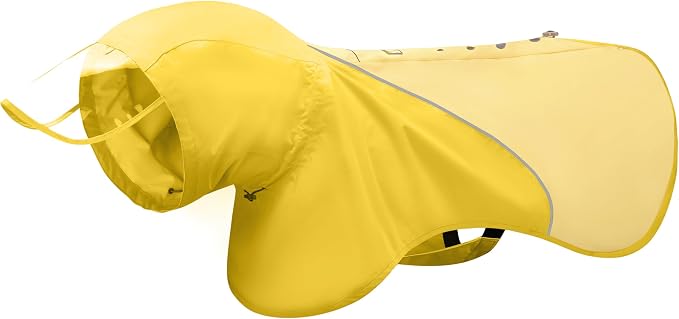 Slip-On Dog Rain Poncho, Quick & Easy to Wear Dog Raincoat, Unrestricted, Super Lightweight, and Waterproof Rain Jacket for All Breeds, Adjustable and Reflective (Yellow, XS)