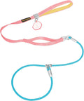 Dog Slip Leash with Double Padded Handles, Dog Training Lead to Stop Pulling,No-Pull Slip Leash and Collar Combo, Anti-Tangle,Traffic Control,Heavy Duty&Durable