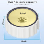 Dog Small Animals Water Bowl No Spill 70oz/2L Large Capacity Dispenser Non Slip No Splash Small Animals Bowl Pet Slow Feeder No Drip Dog Water Bowl on Vehicle for Dogs and Cats - Beige