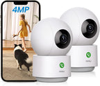 aosu 4MP Indoor Security Camera - Baby & Pet Monitoring with 5/2.4 GHz WiFi | 360° Home View,One-Touch Calls,People & Pet Detection,Smart Tracking and Notification,2.5K Night Vision & 24/7 Recording